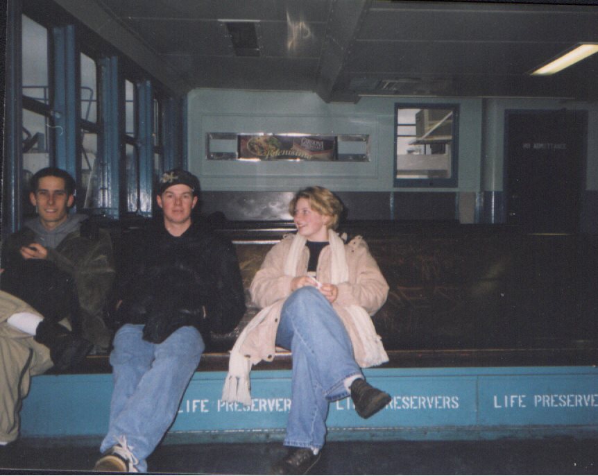 Brian, Clinton, and I on a ferry.